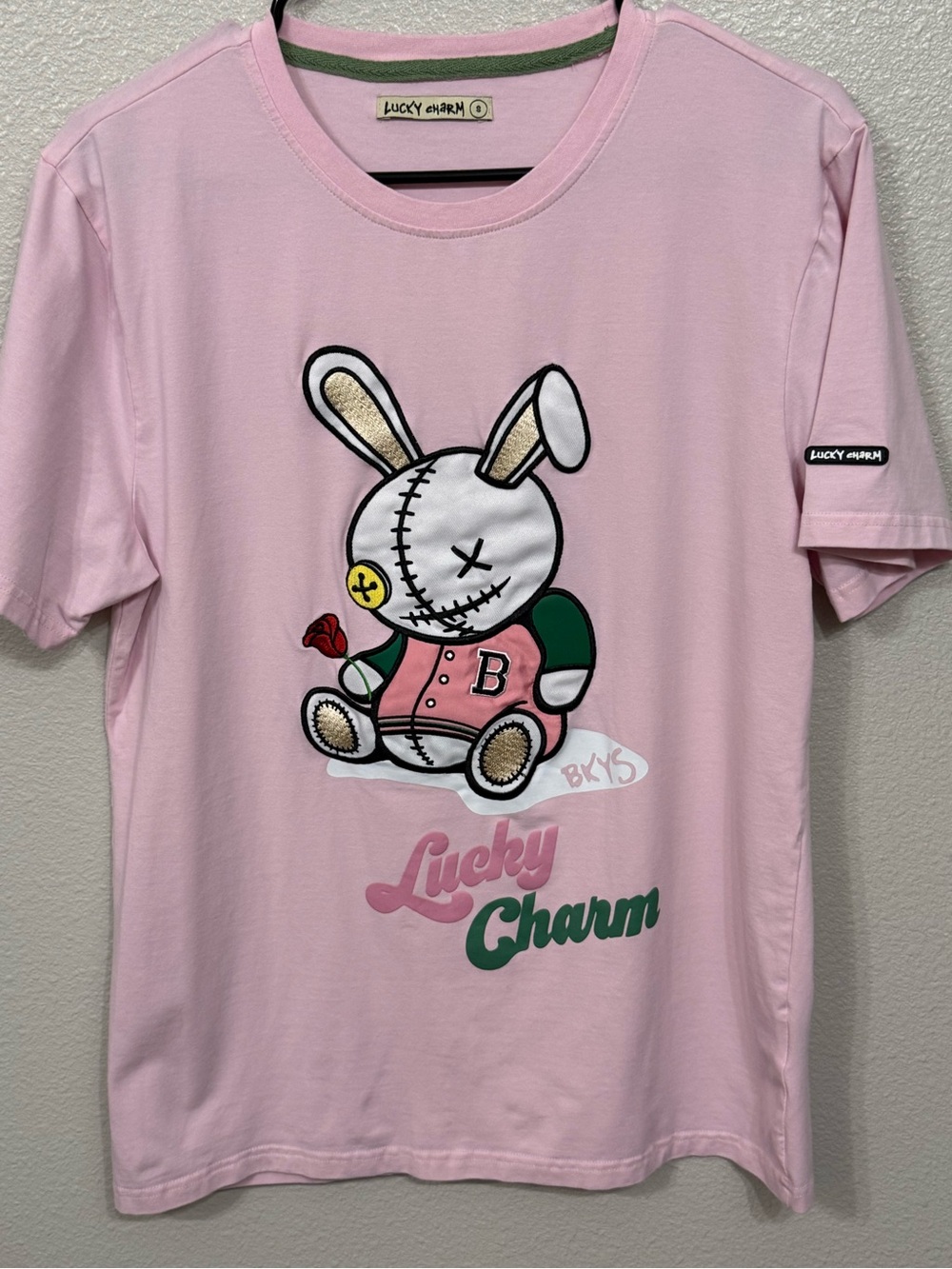 BKYS Black Keys Lucky Charm Bunny Varsity Graphic Tee S
